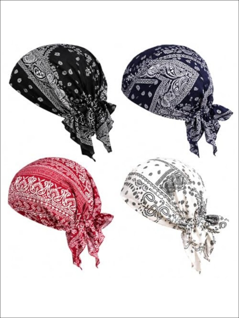 Pre-Tied Chemo Headwear Women Long Tails Turban Non-Slip Breathable Cooling